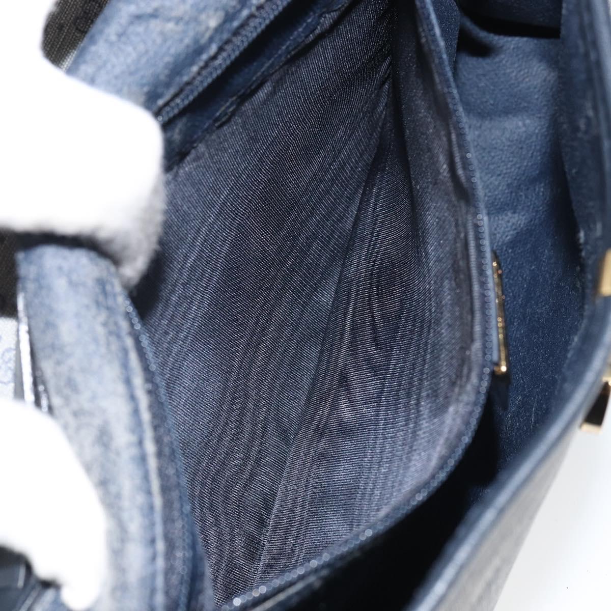 GUCCI Micro GG Supreme Shoulder Bag PVC Navy Gold 004 58 0264 Auth 166623