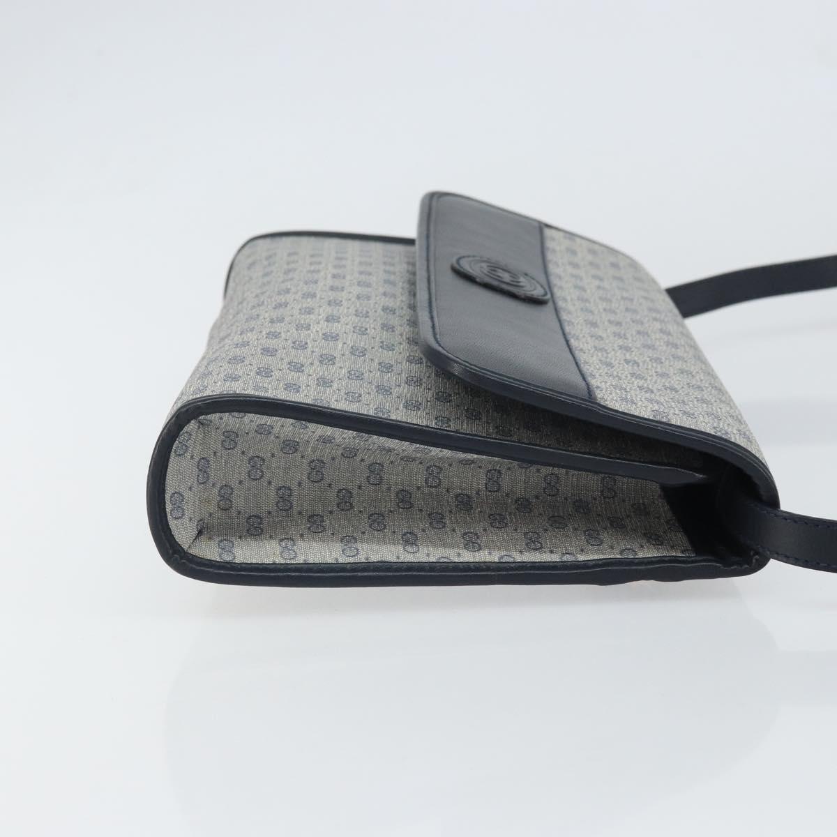 GUCCI Micro GG Supreme Shoulder Bag PVC Navy Gold 004 58 0264 Auth 166623