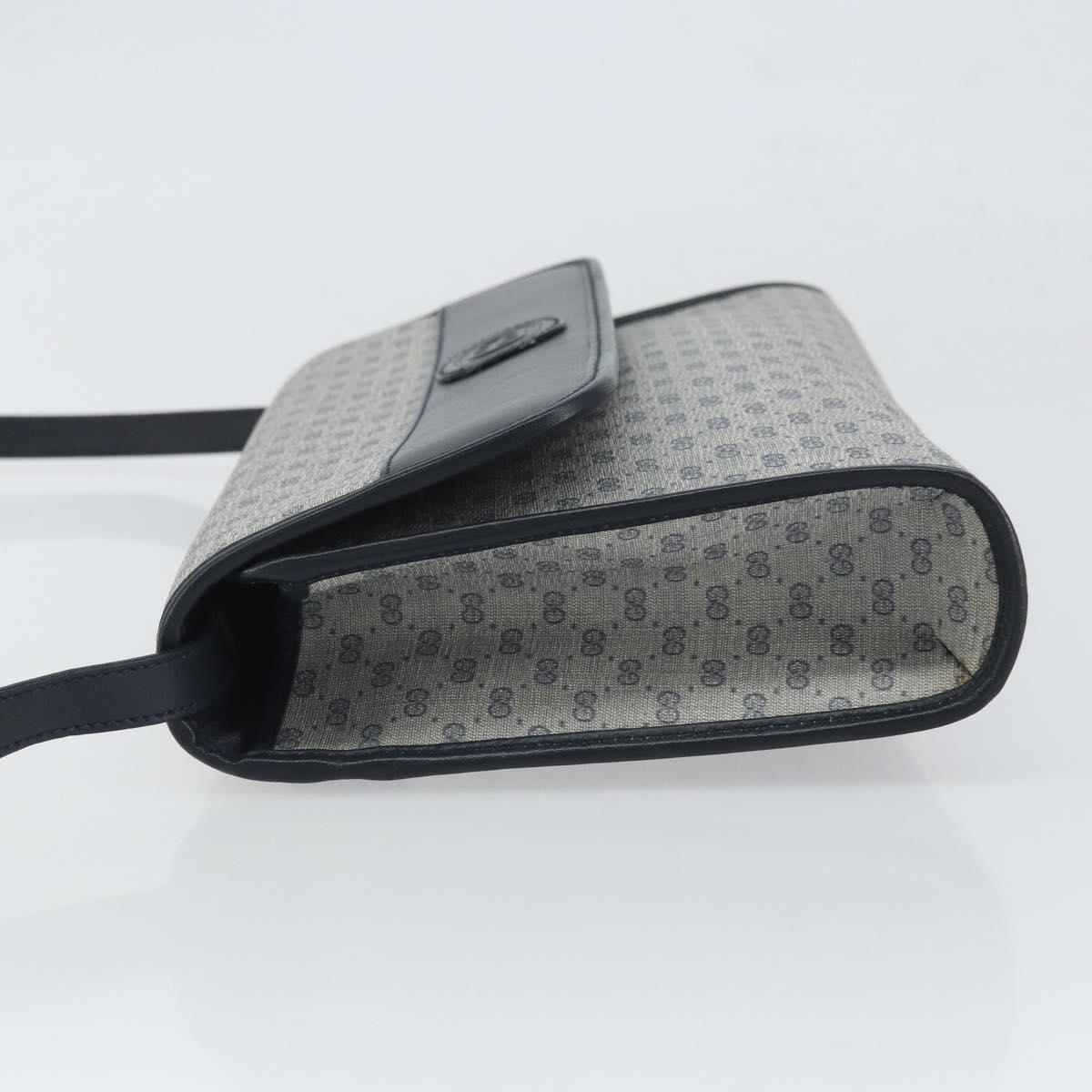 GUCCI Micro GG Supreme Shoulder Bag PVC Navy Gold 004 58 0264 Auth 166623