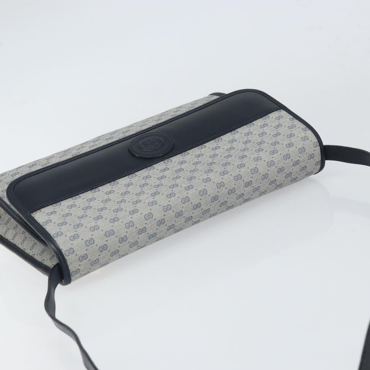 GUCCI Micro GG Supreme Shoulder Bag PVC Navy Gold 004 58 0264 Auth 166623