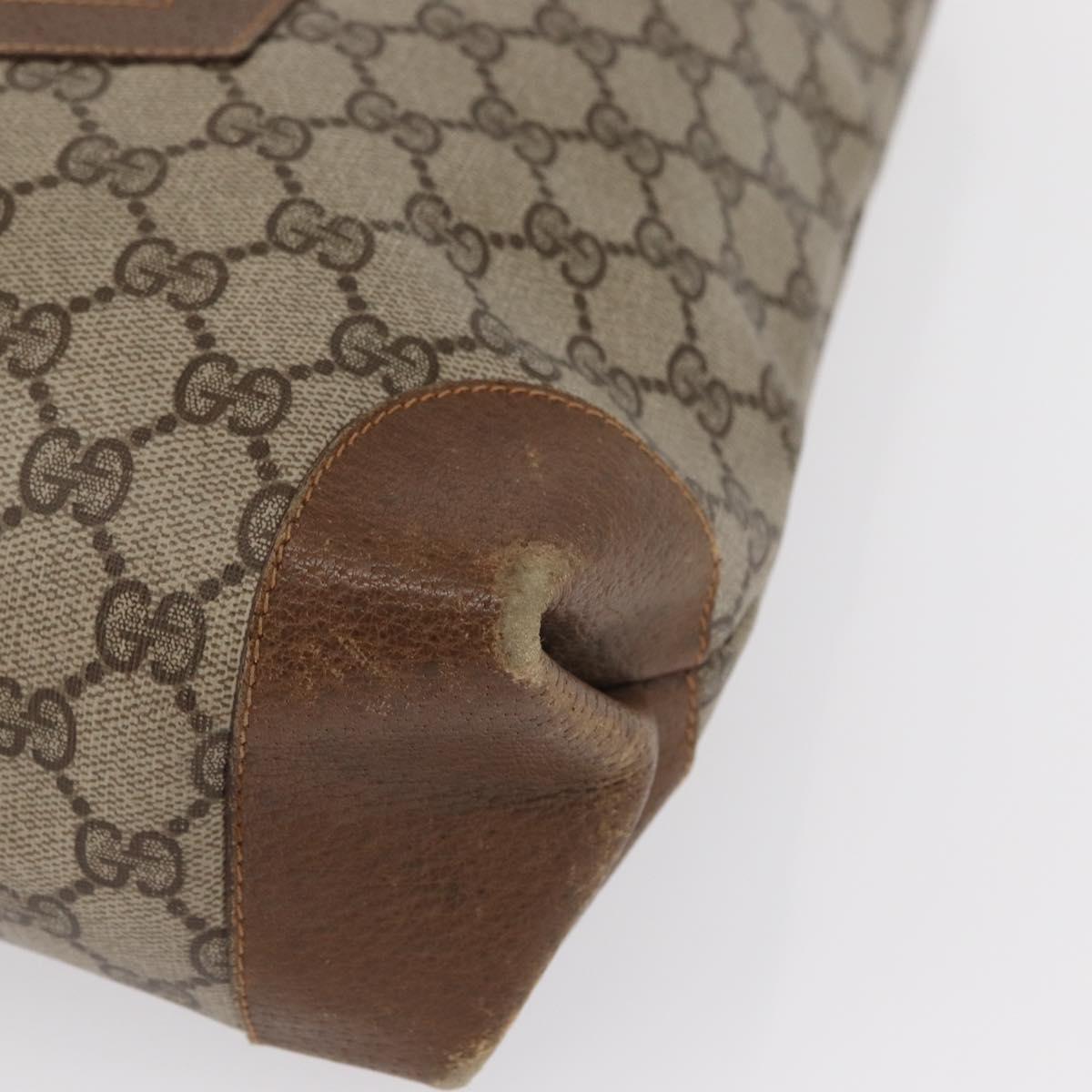 GUCCI GG Supreme Web Sherry Line Bag PVC Beige Gold Red 002 904 0222 Auth 166624