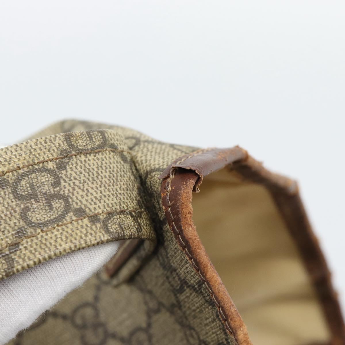 GUCCI GG Supreme Web Sherry Line Tote Bag PVC Beige Gold Red 211135 Auth 166626