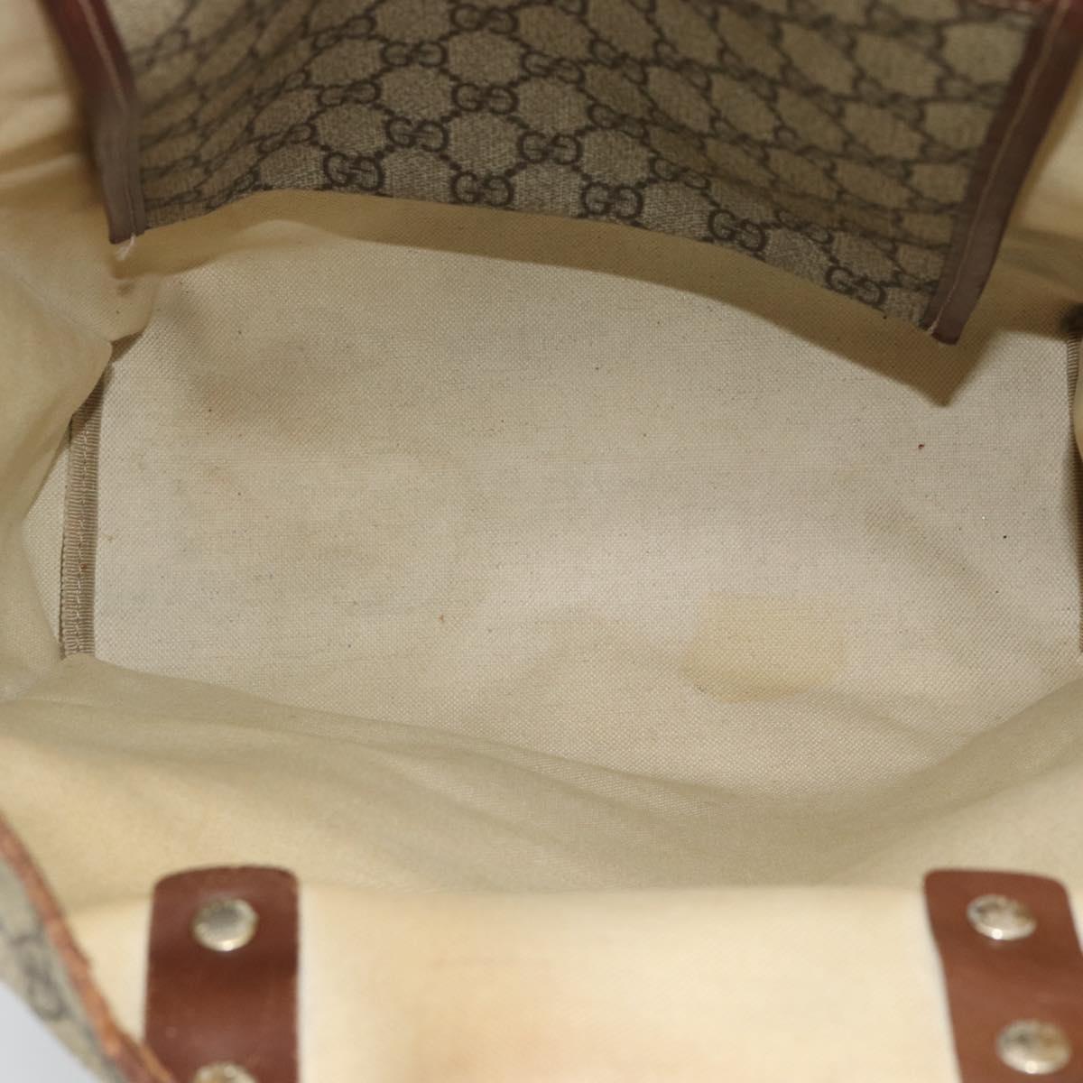 GUCCI GG Supreme Web Sherry Line Tote Bag PVC Beige Gold Red 211135 Auth 166626