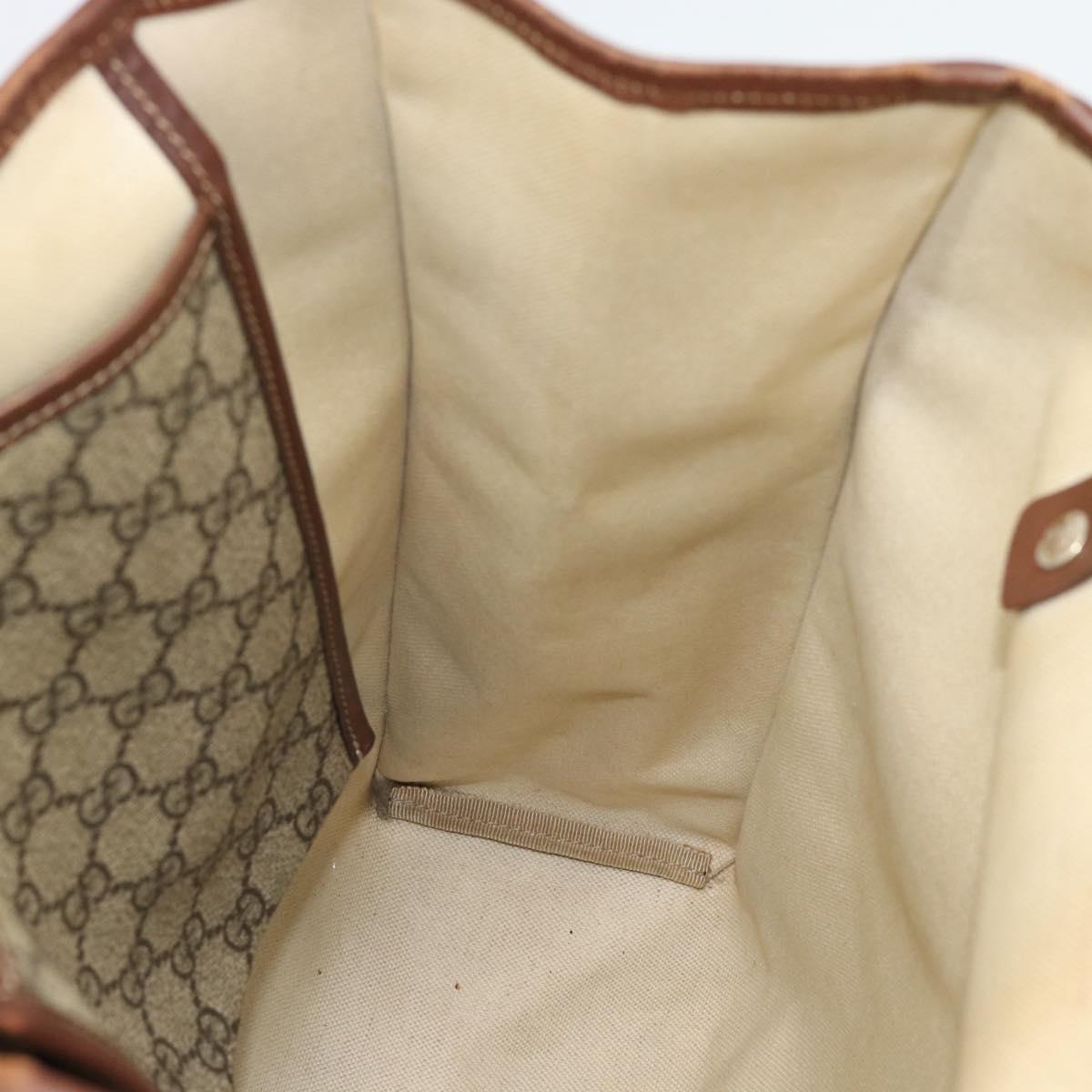 GUCCI GG Supreme Web Sherry Line Tote Bag PVC Beige Gold Red 211135 Auth 166626