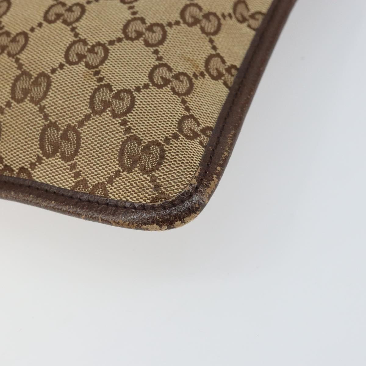 GUCCI GG Canvas Shoulder Bag Beige Silver 27639 Auth 166628
