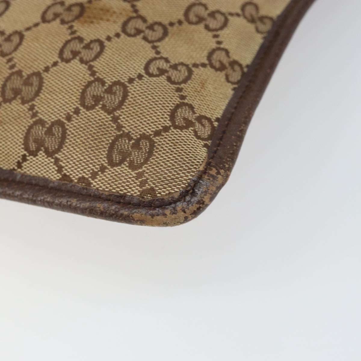 GUCCI GG Canvas Shoulder Bag Beige Silver 27639 Auth 166628