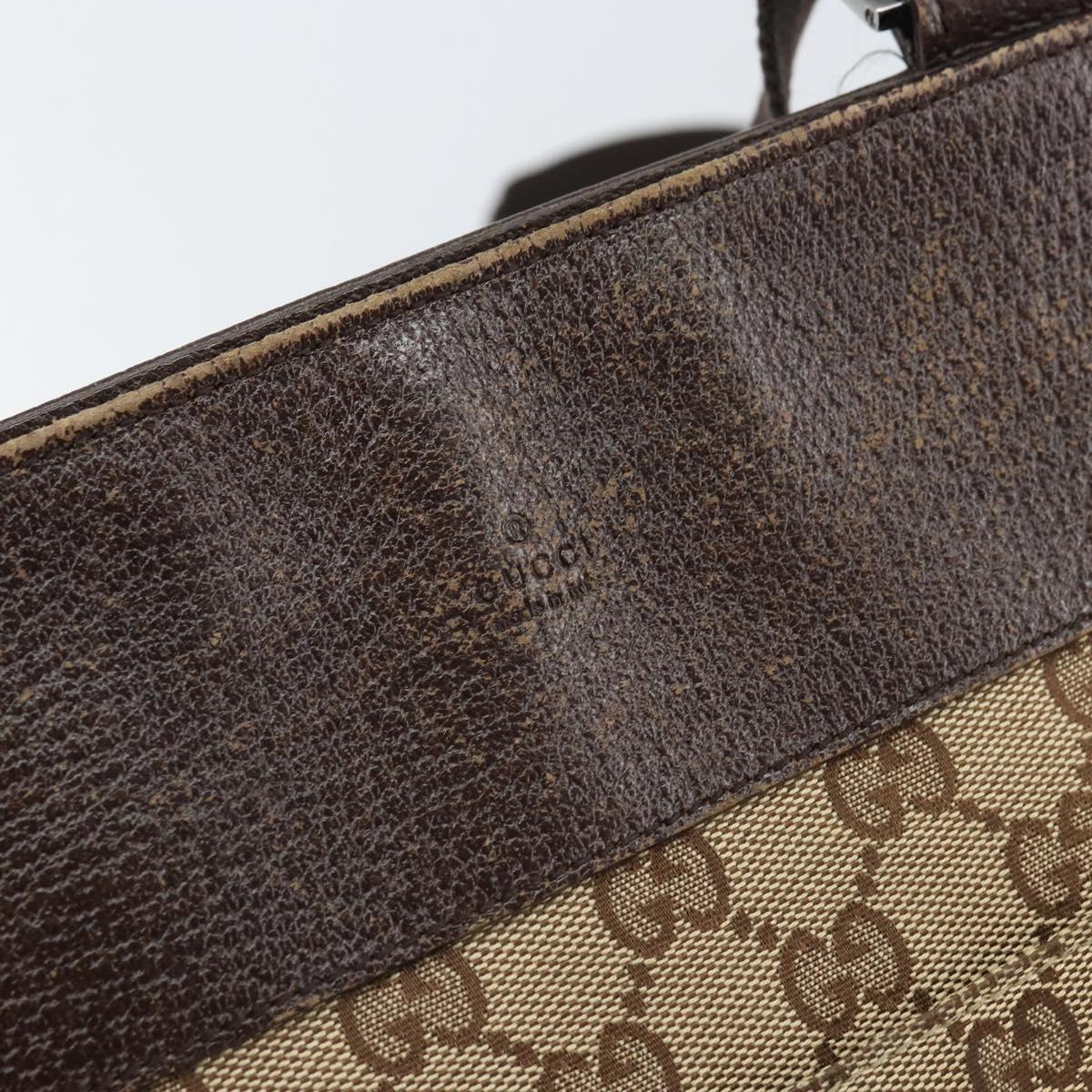 GUCCI GG Canvas Shoulder Bag Beige Silver 27639 Auth 166628
