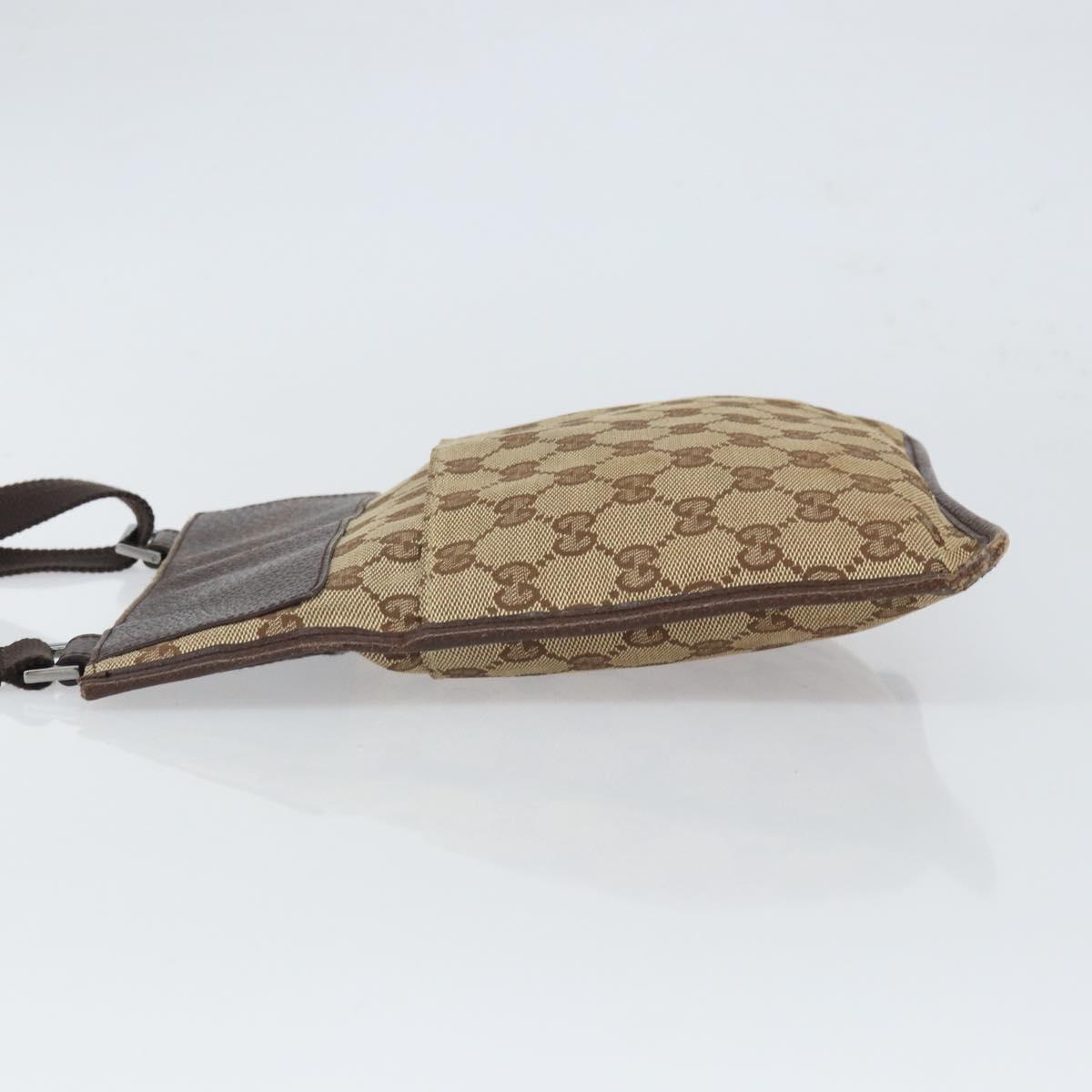 GUCCI GG Canvas Shoulder Bag Beige Silver 27639 Auth 166628