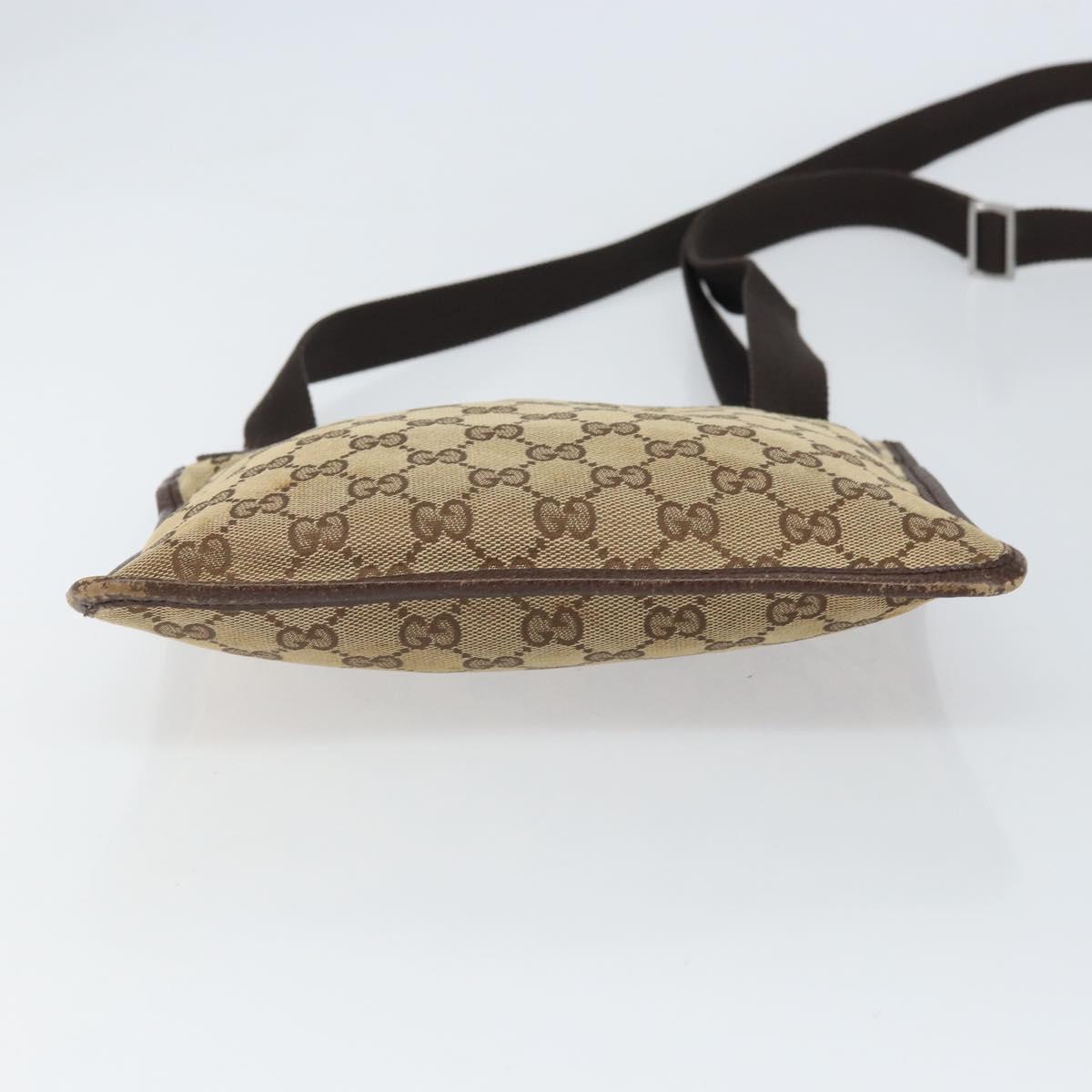 GUCCI GG Canvas Shoulder Bag Beige Silver 27639 Auth 166628