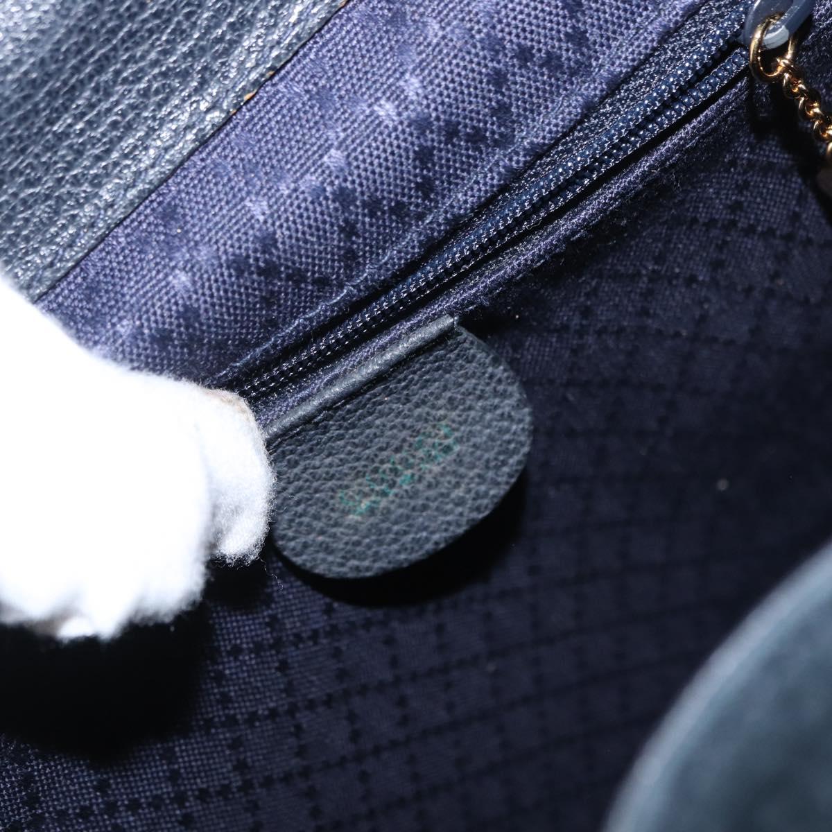GUCCI Bamboo Backpack Suede Navy Gold 003 2058 0016 Auth 166631