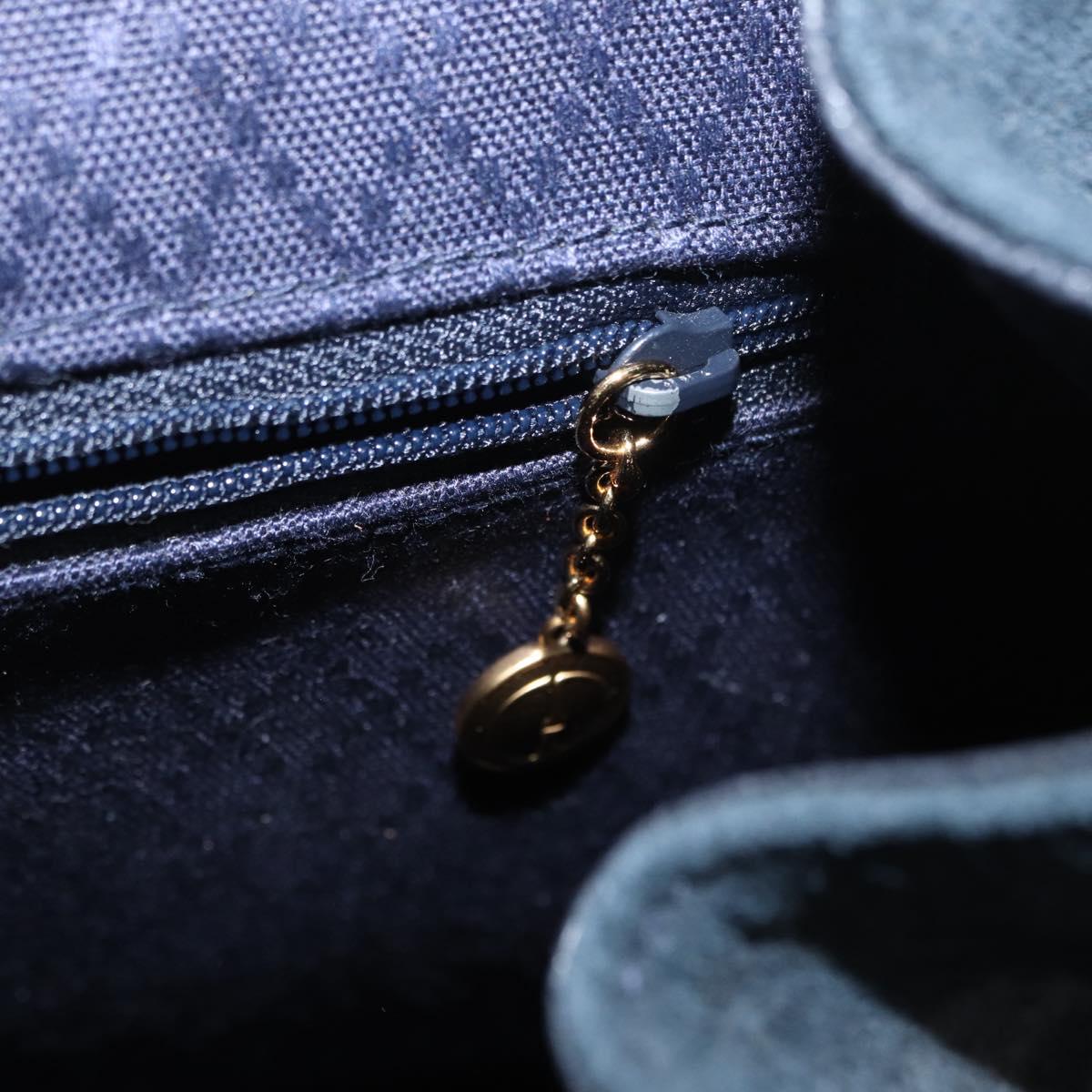 GUCCI Bamboo Backpack Suede Navy Gold 003 2058 0016 Auth 166631