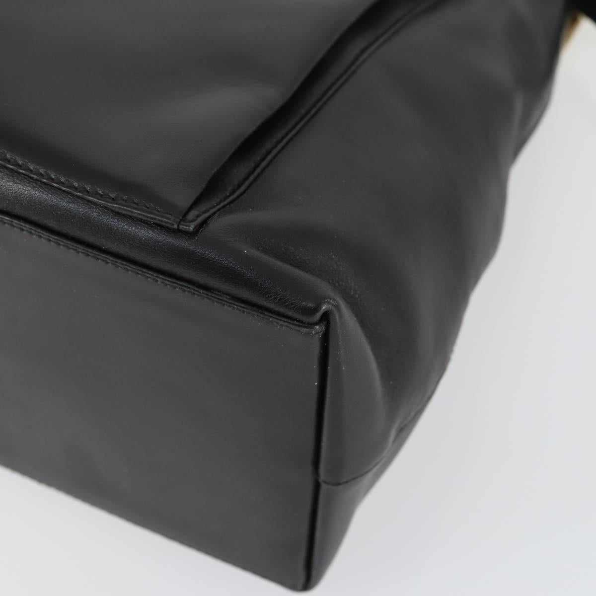 GUCCI Bamboo Hand Bag Leather 2way Black Gold 002 3754 0508 Auth 166633