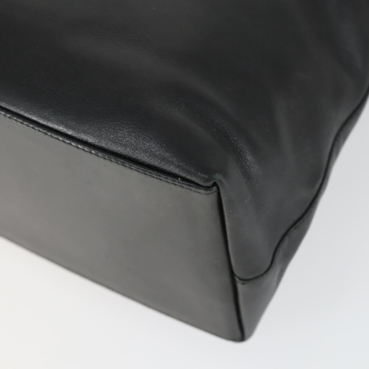 GUCCI Bamboo Hand Bag Leather 2way Black Gold 002 3754 0508 Auth 166633