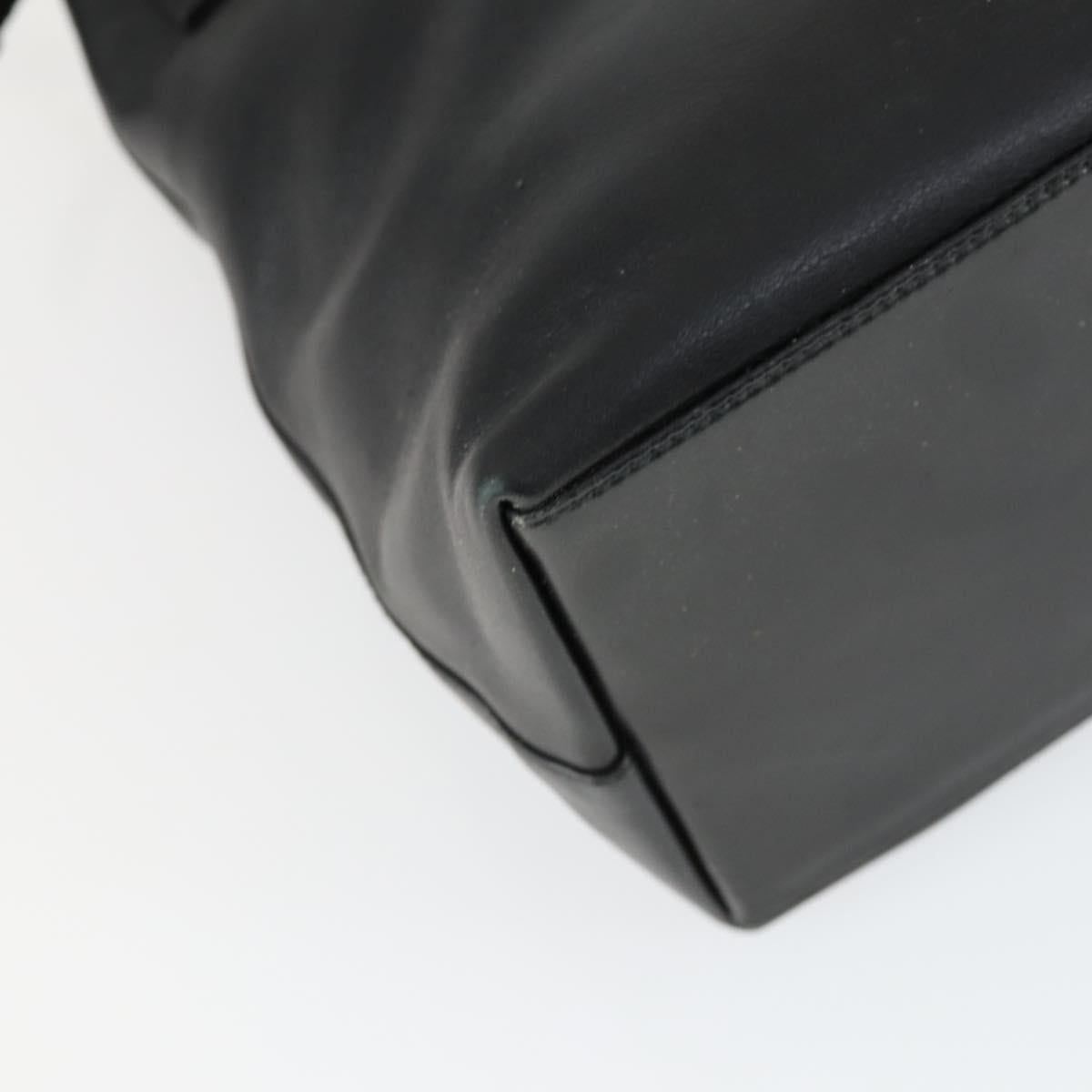 GUCCI Bamboo Hand Bag Leather 2way Black Gold 002 3754 0508 Auth 166633