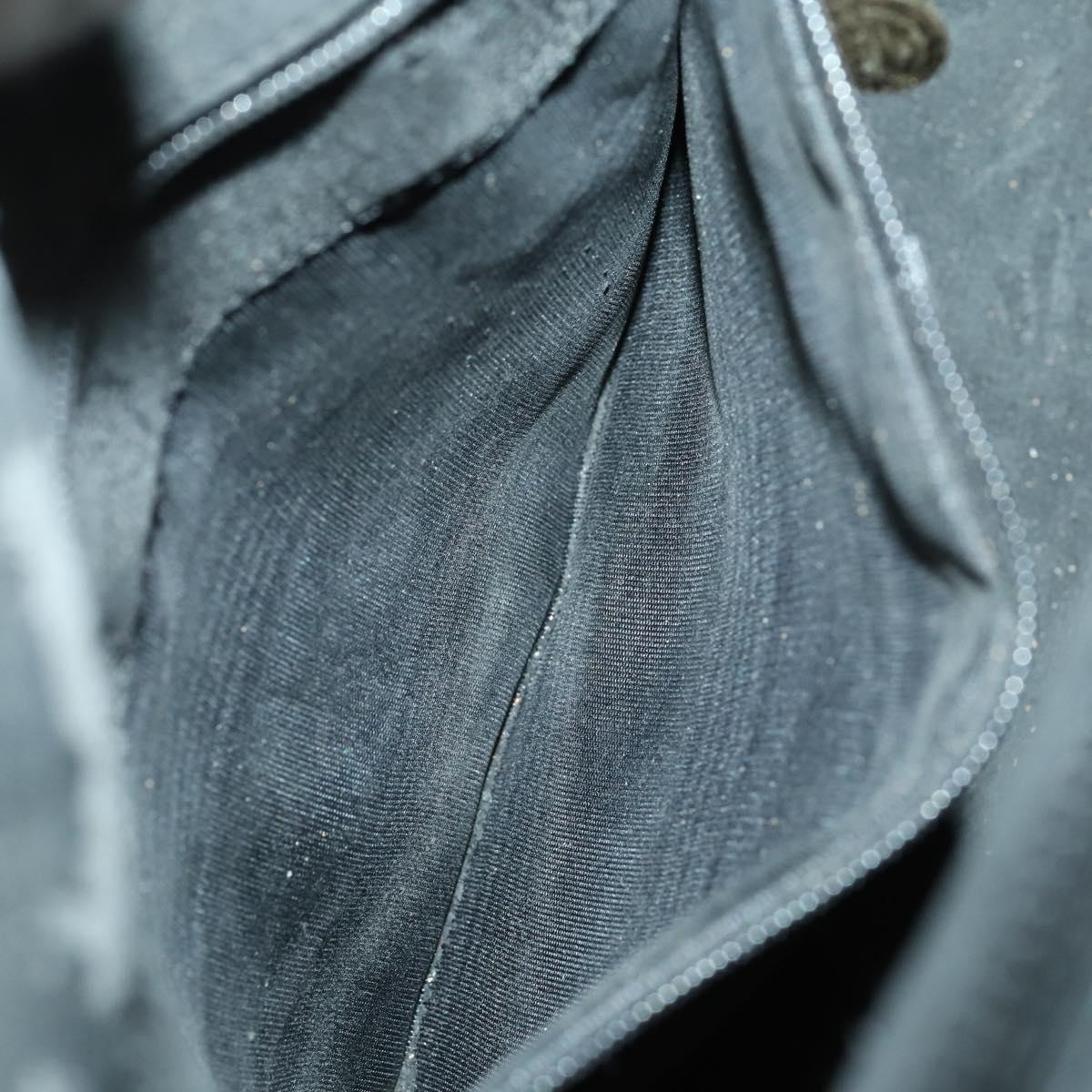 GUCCI Bamboo Hand Bag Leather 2way Black Gold 002 3754 0508 Auth 166633