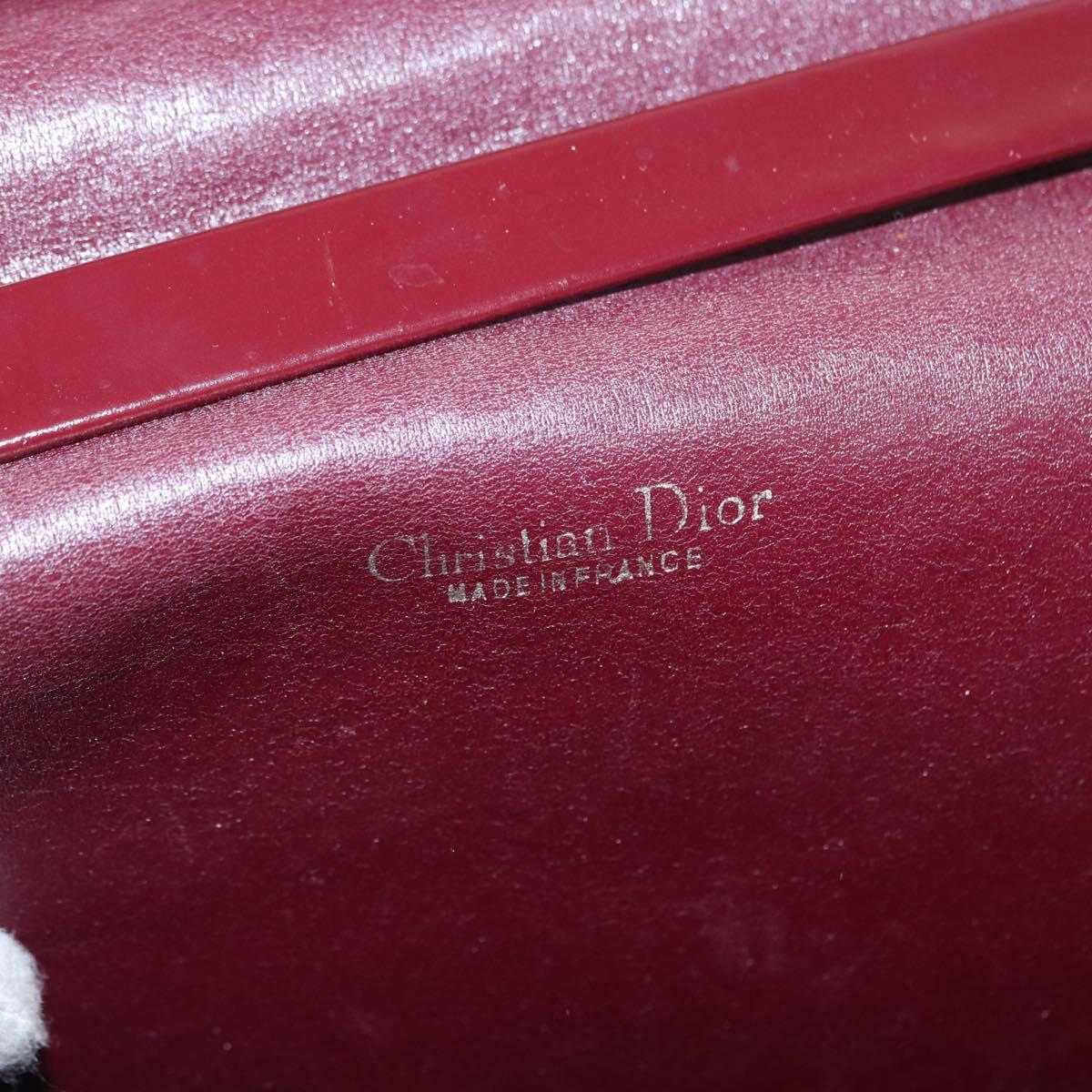 Christian Dior Trotter Canvas Shoulder Bag Red Gold Auth 166640