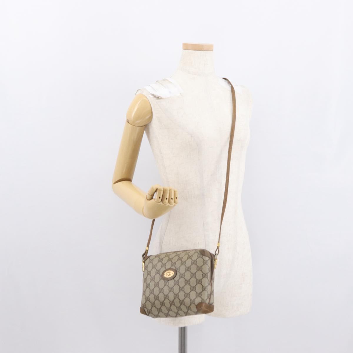 GUCCI GG Supreme Shoulder Bag PVC Beige Gold 007 115 4916 Auth 166642