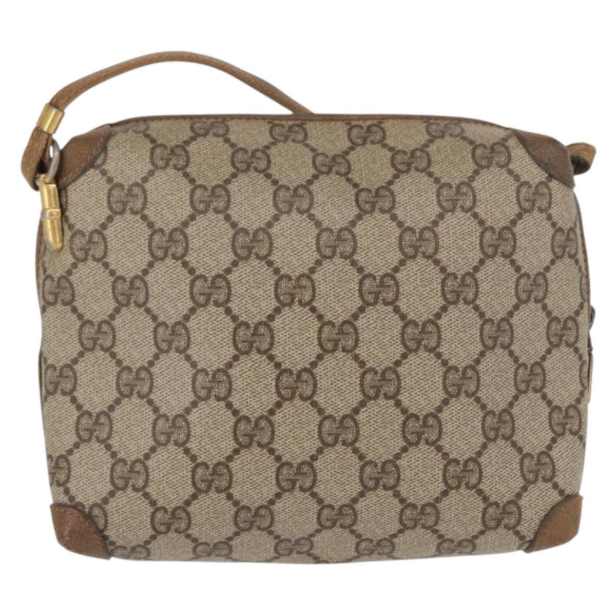 GUCCI GG Supreme Shoulder Bag PVC Beige Gold 007 115 4916 Auth 166642