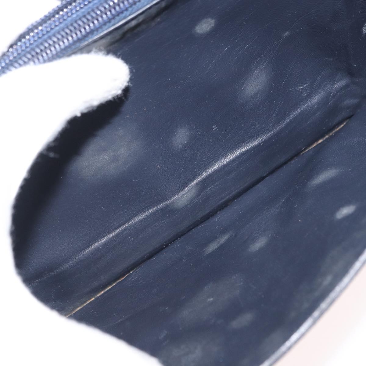 CELINE C Sulky Shoulder Bag Canvas Navy Gold Auth 166645
