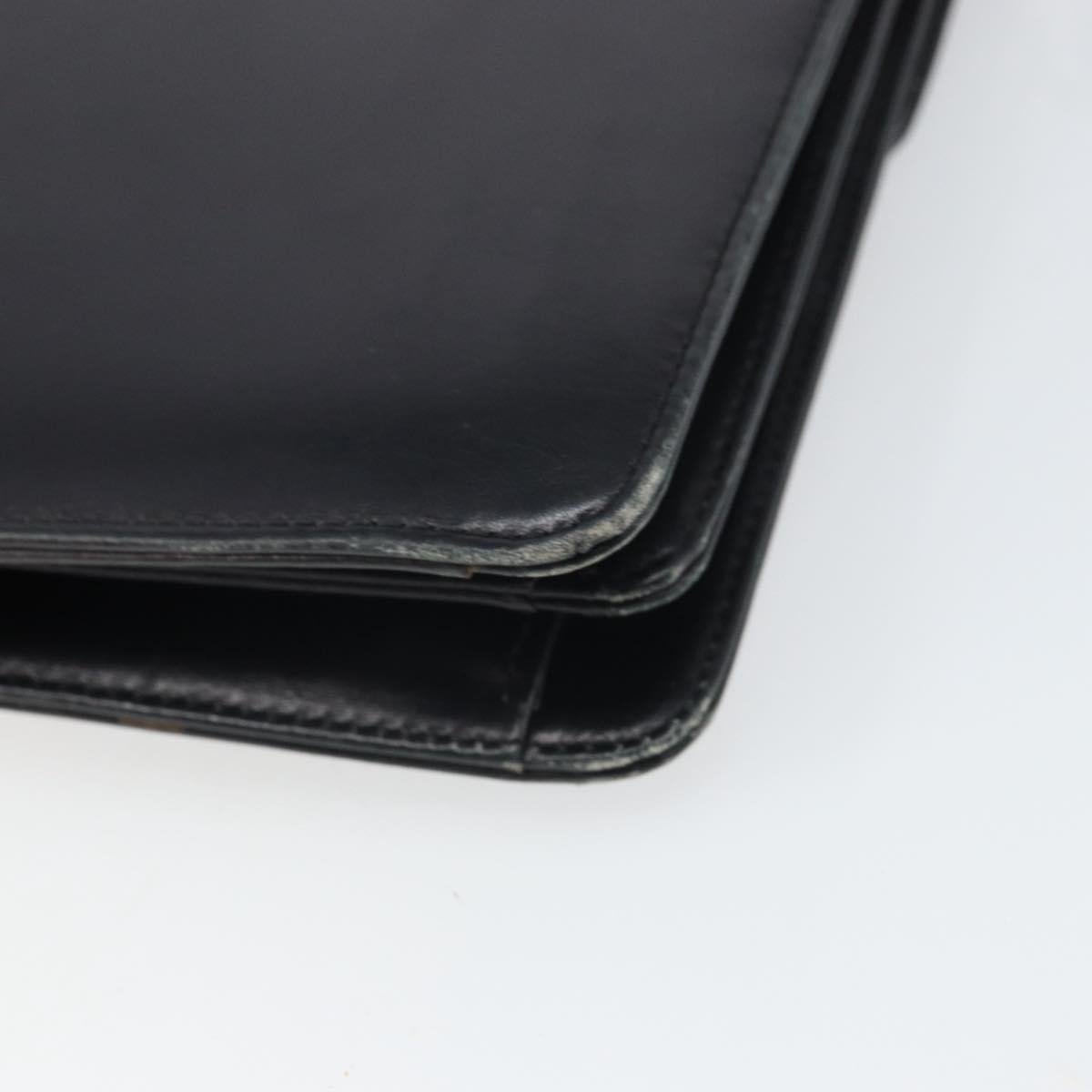 CELINE Shoulder Bag Leather Black Gold Auth 166646