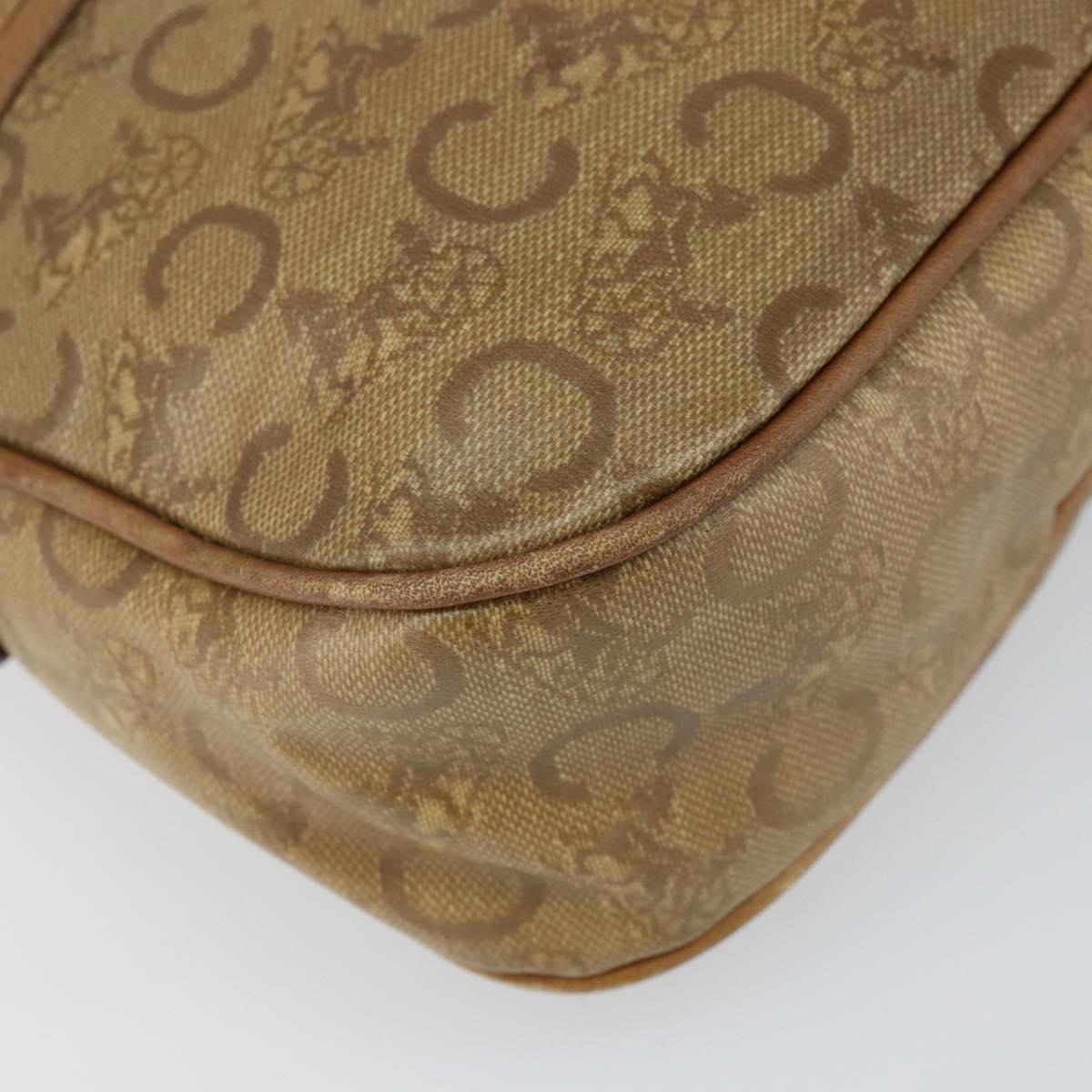 CELINE C Sulky Shoulder Bag PVC Beige Gold Auth 166647