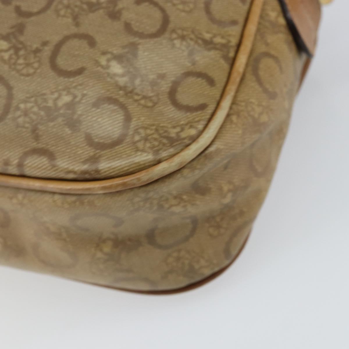 CELINE C Sulky Shoulder Bag PVC Beige Gold Auth 166647
