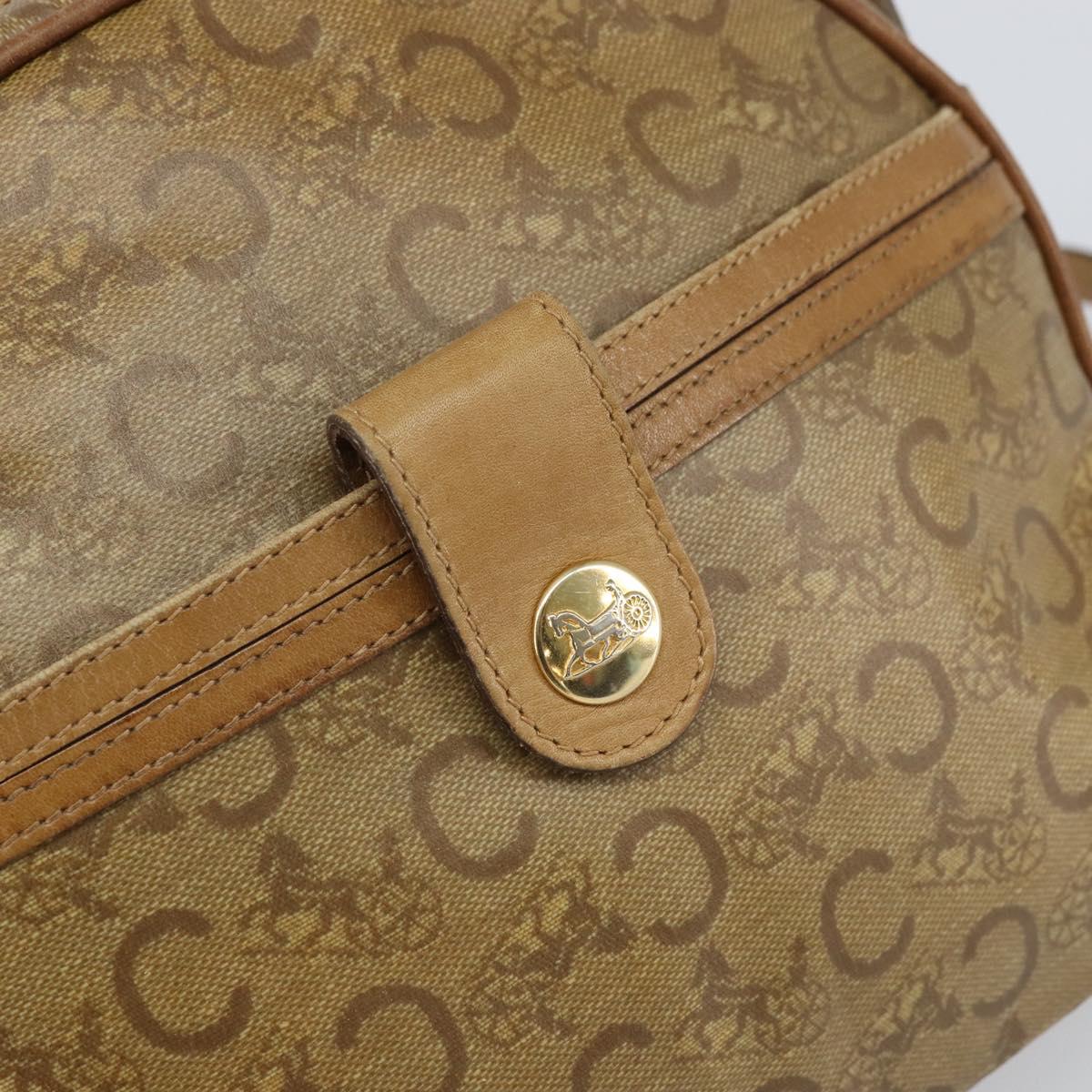 CELINE C Sulky Shoulder Bag PVC Beige Gold Auth 166647