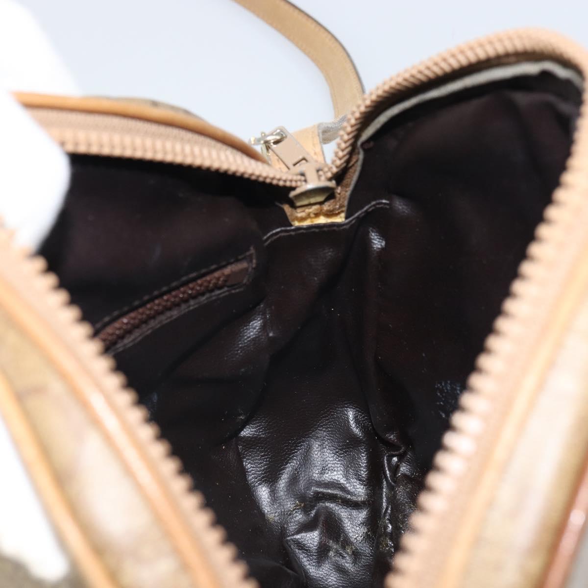 CELINE C Sulky Shoulder Bag PVC Beige Gold Auth 166647