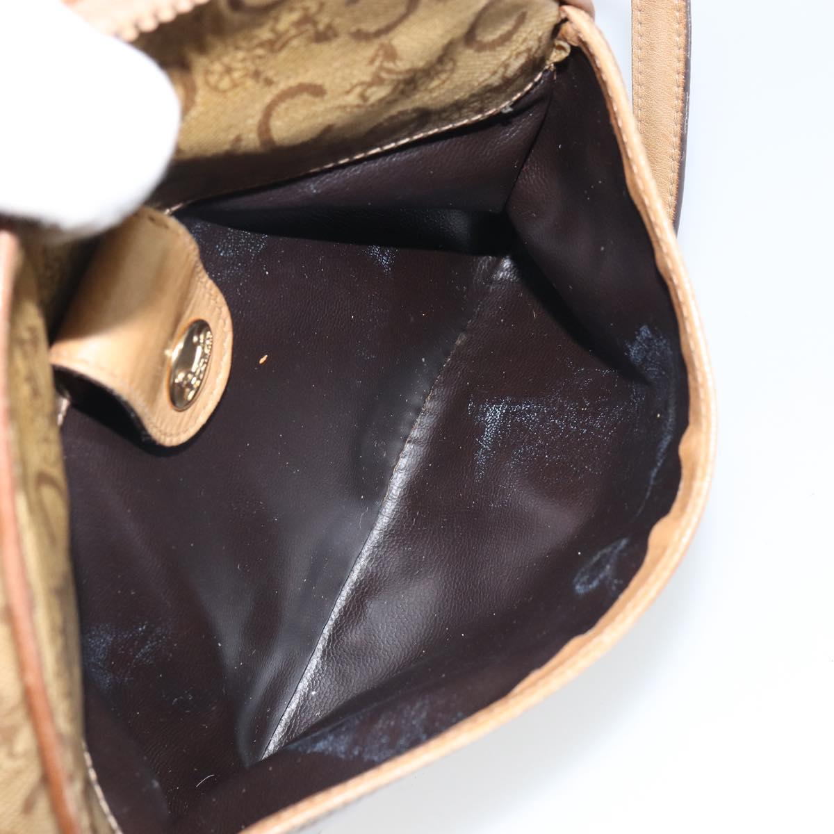 CELINE C Sulky Shoulder Bag PVC Beige Gold Auth 166647
