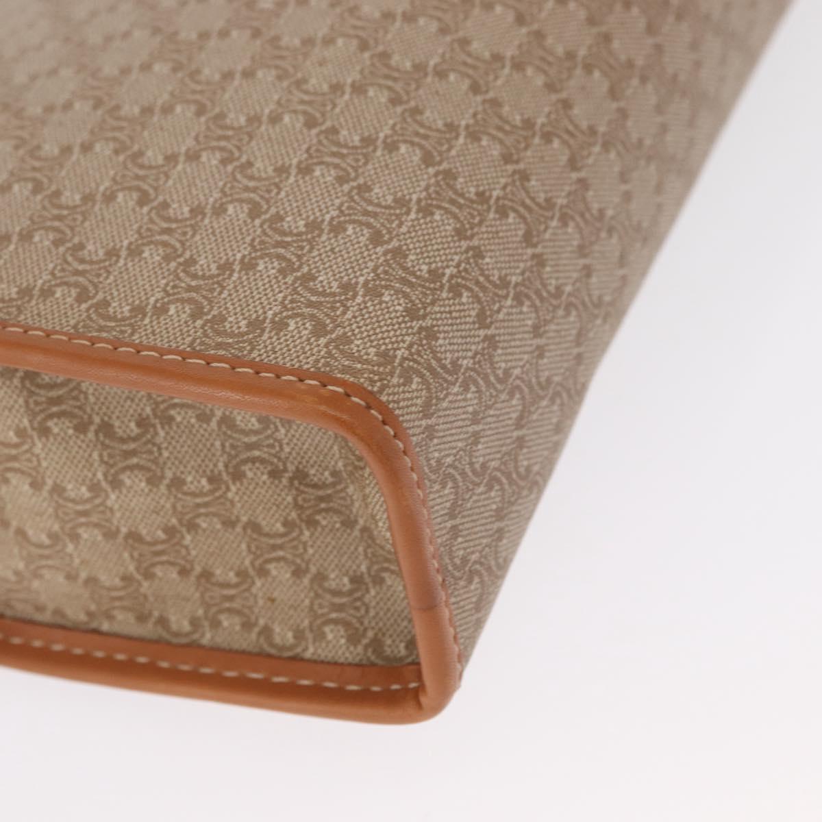 CELINE Macadam Canvas Clutch Bag PVC Beige Gold Auth 166654