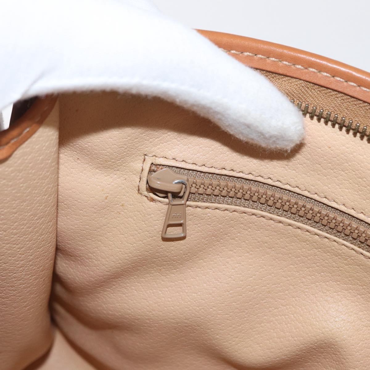 CELINE Macadam Canvas Clutch Bag PVC Beige Gold Auth 166654