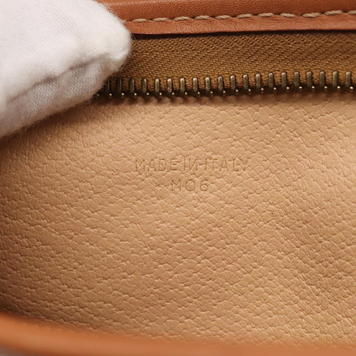 CELINE Macadam Canvas Clutch Bag PVC Beige Gold Auth 166654
