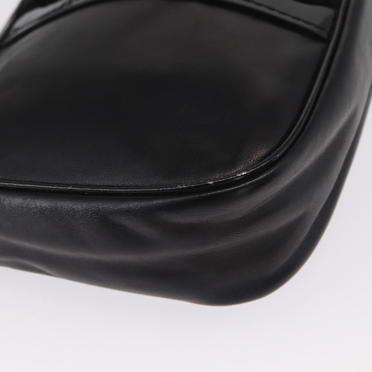 Salvatore Ferragamo Vala Shoulder Bag Leather Black Gold Auth 166657