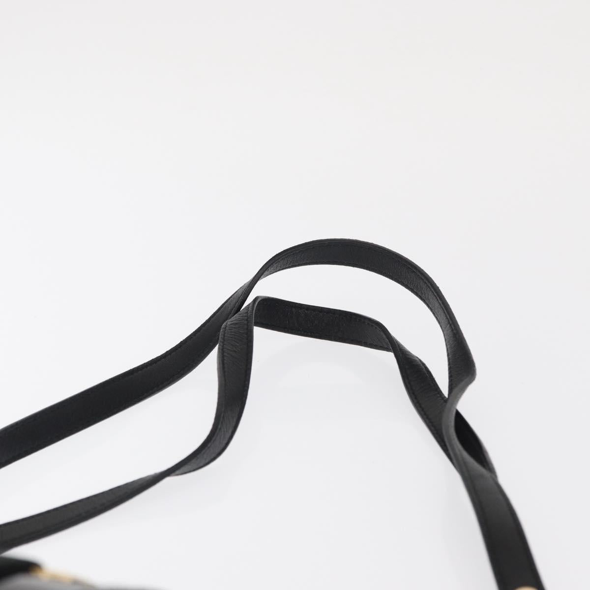 Salvatore Ferragamo Vala Shoulder Bag Leather Black Gold Auth 166657