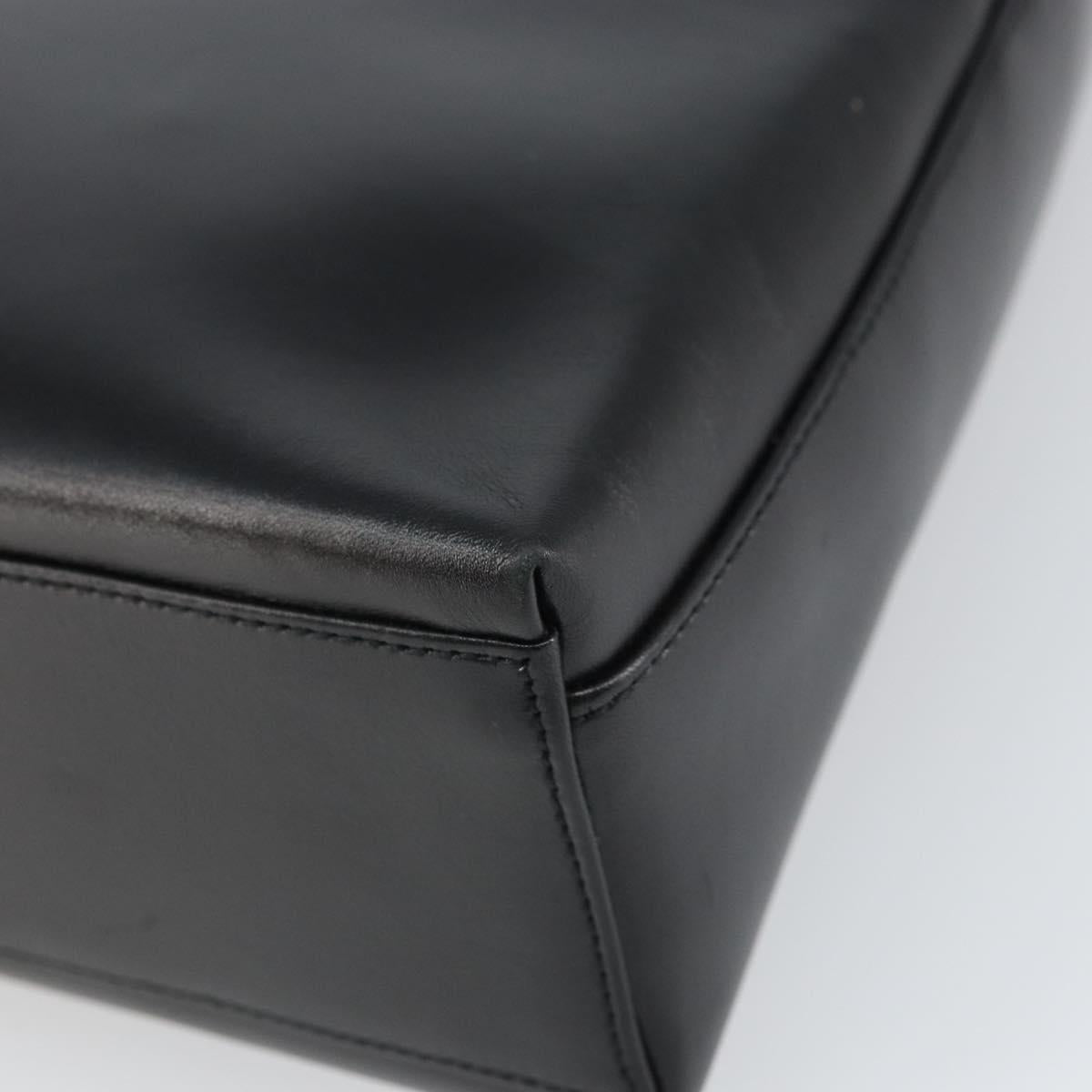 Salvatore Ferragamo Shoulder Bag Leather Black Silver Auth 166658