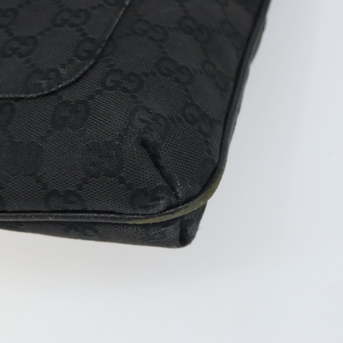 GUCCI GG Canvas Shoulder Bag Black Silver 122793 Auth 166666