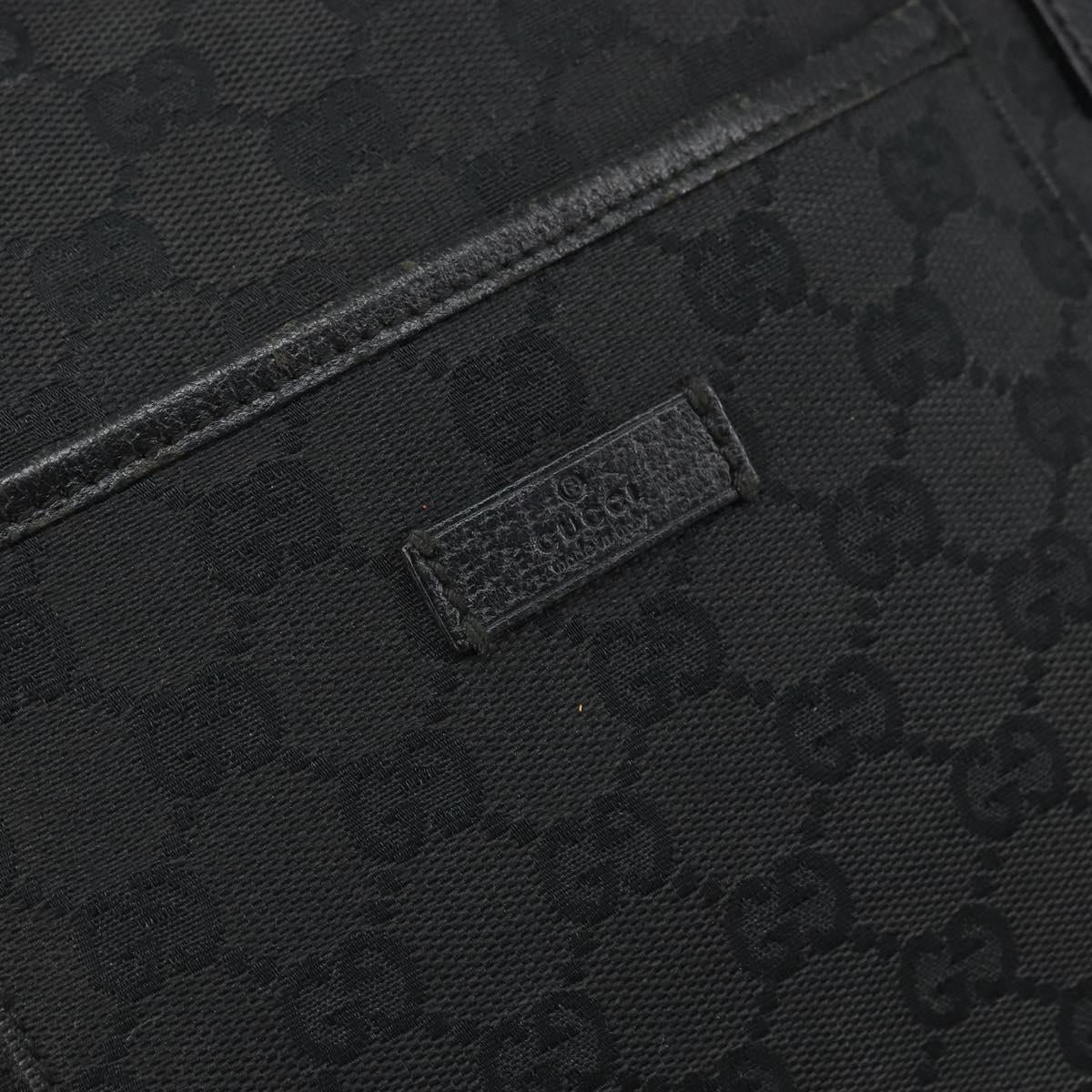 GUCCI GG Canvas Shoulder Bag Black Silver 122793 Auth 166666