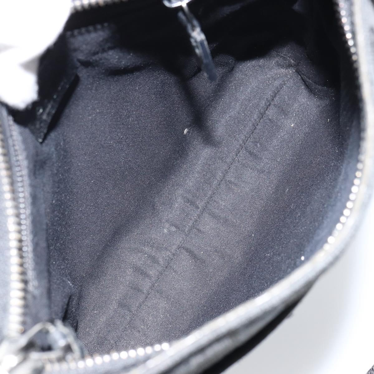 GUCCI GG Canvas Shoulder Bag Black Silver 122793 Auth 166666