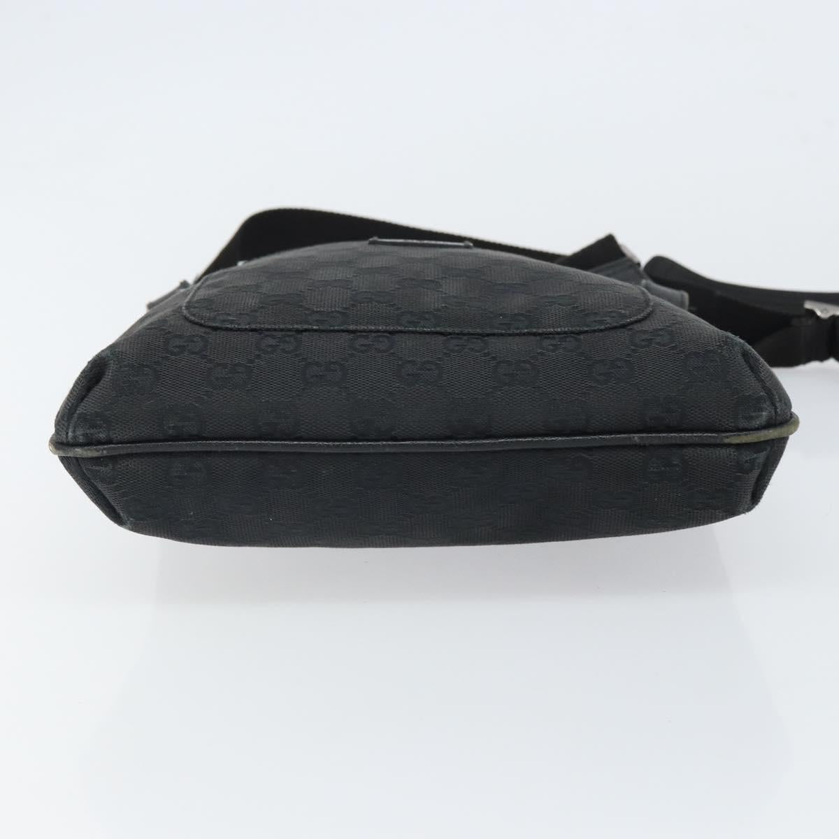 GUCCI GG Canvas Shoulder Bag Black Silver 122793 Auth 166666