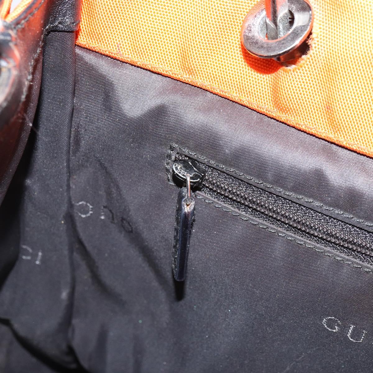 GUCCI Bamboo Hand Bag Canvas Orange 002 1016 2123 Auth 166672