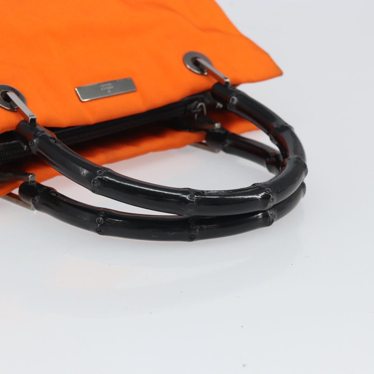 GUCCI Bamboo Hand Bag Canvas Orange 002 1016 2123 Auth 166672