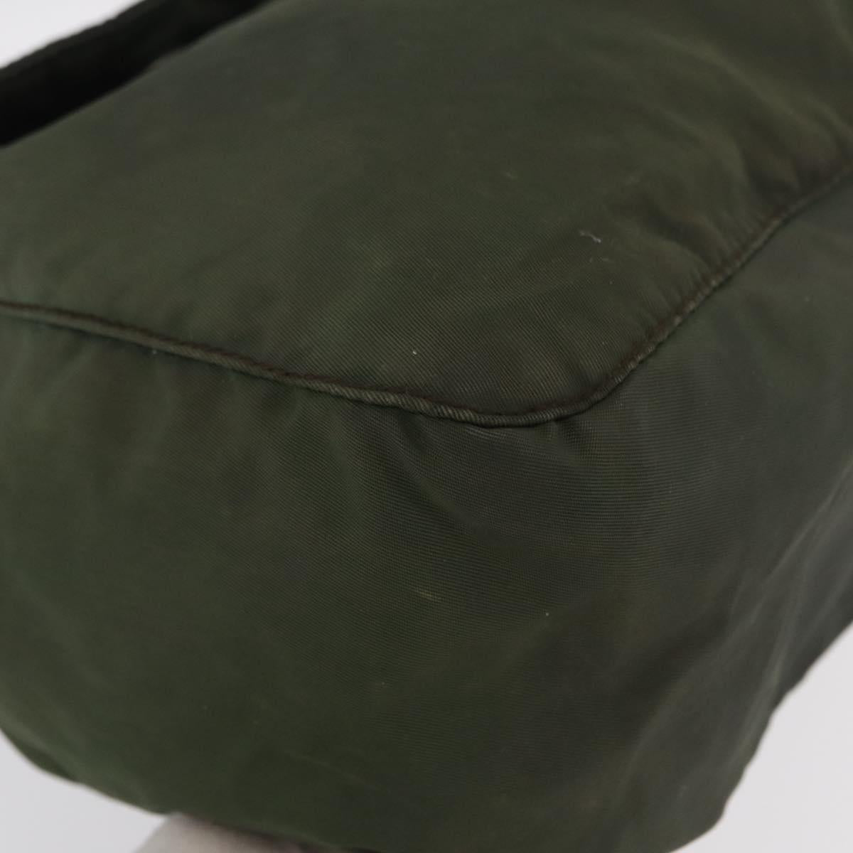 PRADA Backpack Nylon Khaki Silver Auth 166688