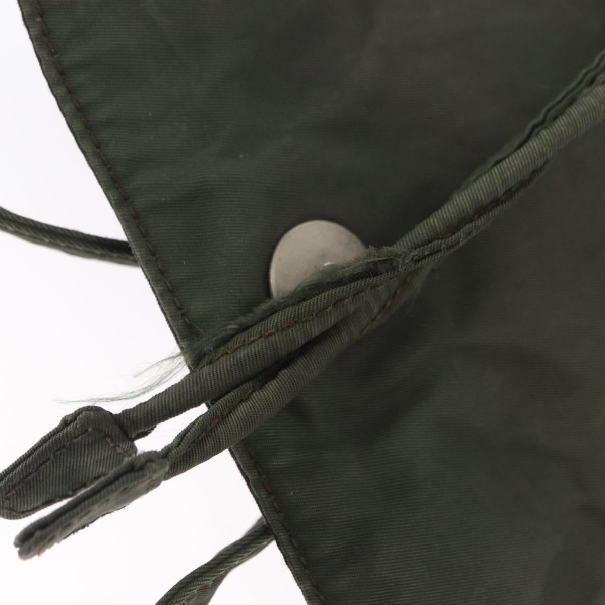 PRADA Backpack Nylon Khaki Silver Auth 166688