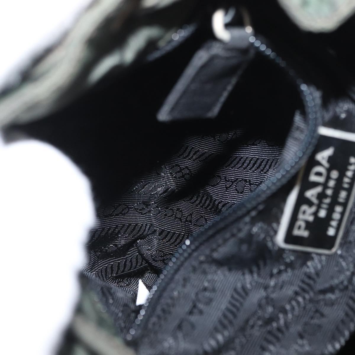 PRADA Backpack Nylon Khaki Silver Auth 166688