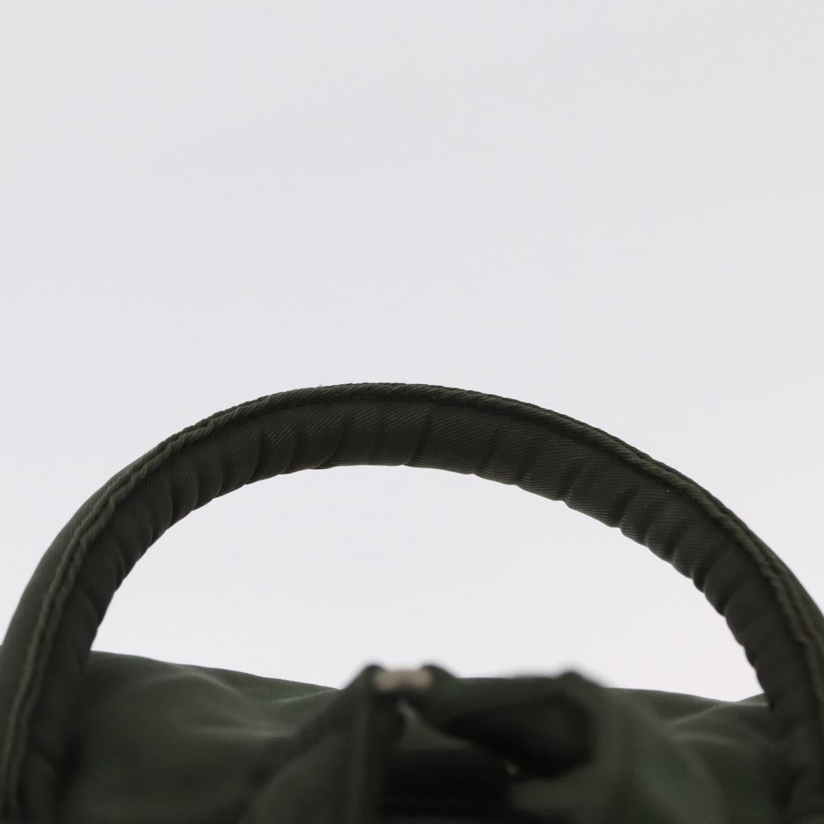 PRADA Backpack Nylon Khaki Silver Auth 166688