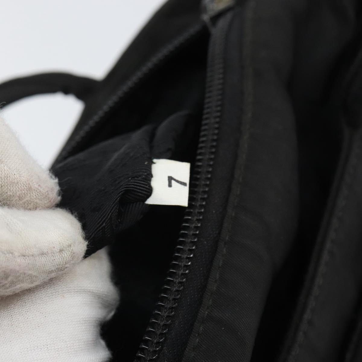 PRADA Tote Bag Nylon Black Silver Auth 166698