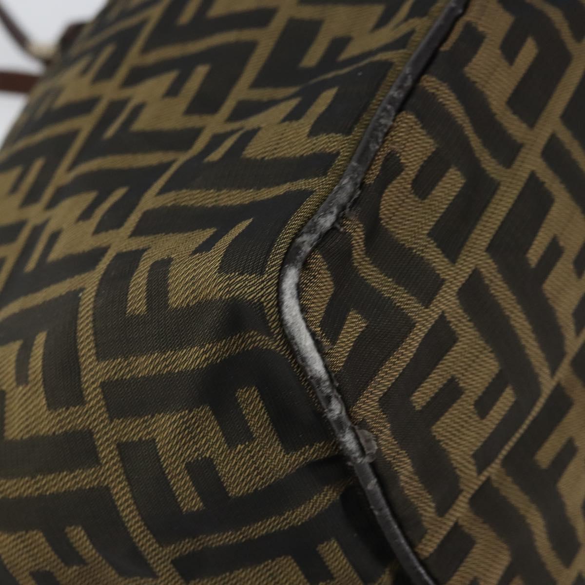 FENDI Zucca Canvas Tote Bag Black Brown Auth 166699