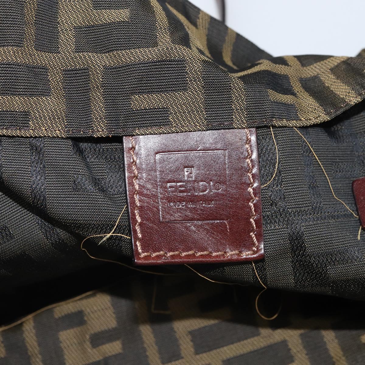 FENDI Zucca Canvas Tote Bag Black Brown Auth 166699