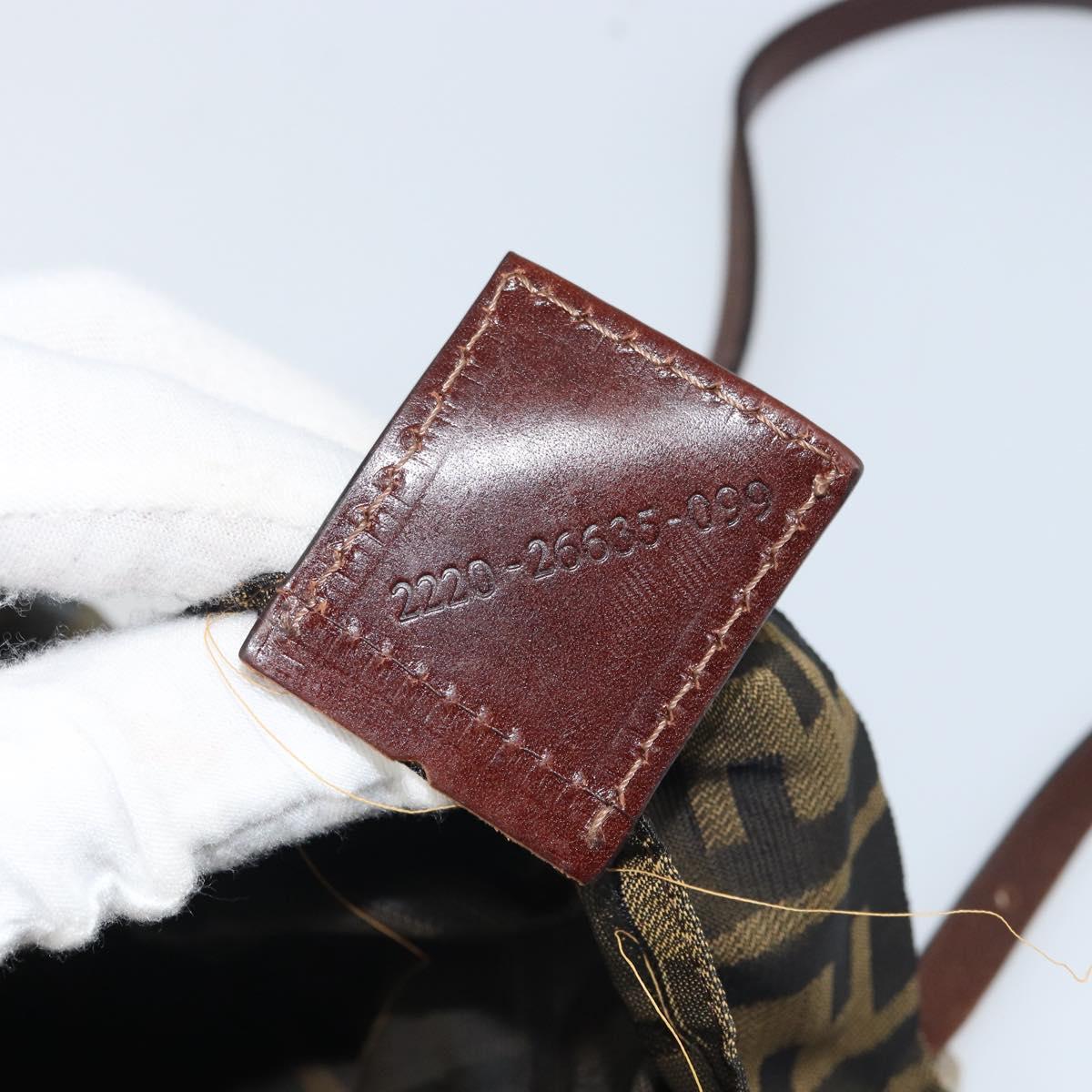 FENDI Zucca Canvas Tote Bag Black Brown Auth 166699