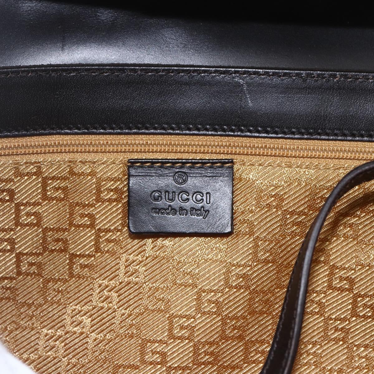 GUCCI Hand Bag Suede Brown Silver 000 0844 Auth 166700